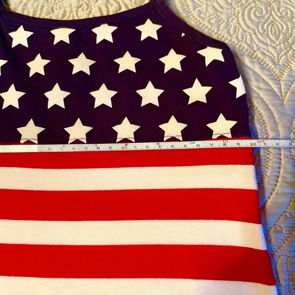 OSHKOSH girls size 6 Americana Flag design dress. White stars have glitter.